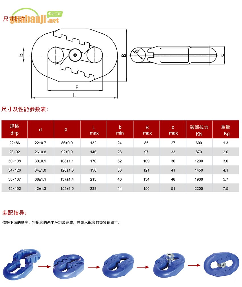 扁平弧齒型接鏈環(huán) 扁平環(huán) 弧齒環(huán)規(guī)格、尺寸、裝配指導(dǎo)